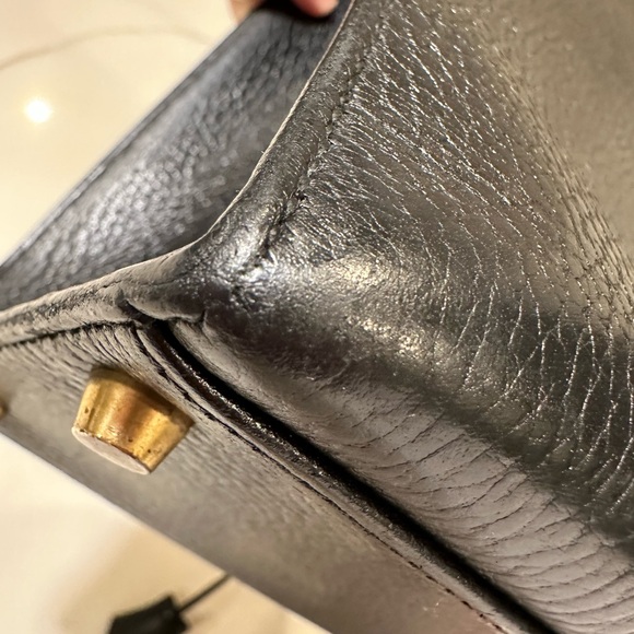 HERMES Kelly 32 Black Ardennes Leather, GHW, Sellier X Circle - Picture 15 of 16